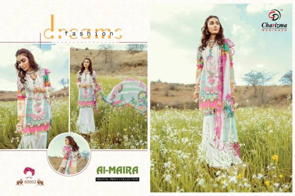 AL-MAIRA Charizma Digital print Embroidery & Bunch Patches Work  Most Hittest Design Pakistani Dress Collections